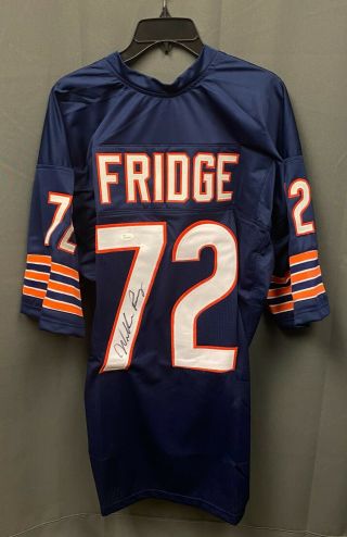 William The Fridge Perry 72 Signed Bears Jersey Sz Xl Jsa Witnessed Auto