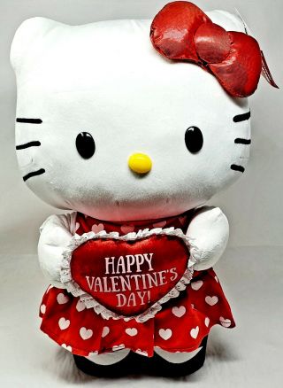 Sanrio Hello Kitty Happy Valentines Day Plush Stuffed Plush Greeter Big 21 "