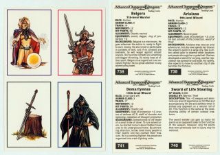 1991 Tsr Ad&d Promo Fantasy Art Trading Card Press Sheet 738 739 740 741