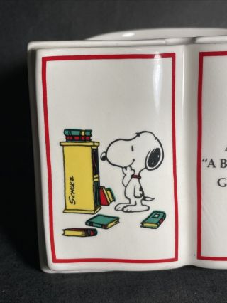 Vintage Peanuts : Snoopy Looks at Books Book - Shaped Planter / BG 3