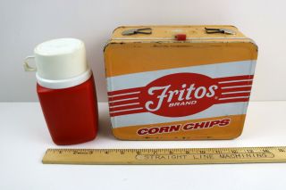 Vintage Fritos Brand Corn Chips Lunch Box With Thermos - No Handle