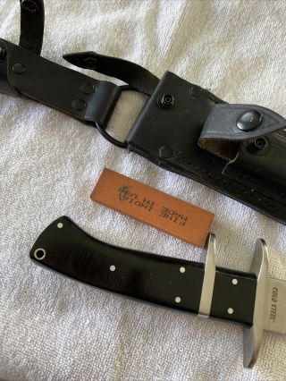 Vintage Cold Steel Black Bear Classic Knife 400 Series With Leather Sheath 6