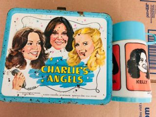 Vintage 1978 Charlies Angels Metal Lunchbox - W/thermos Rare Lunch Box No Handle