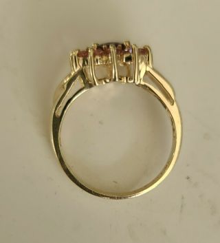 VINTAGE Color changing 10k gold alexandrite & pink sapphires ring.  10k gold 2