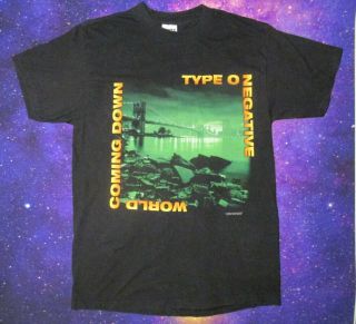 Vintage Type O Negative World Coming Down 1999 Shirt Large Blue Grape Tultex 90s
