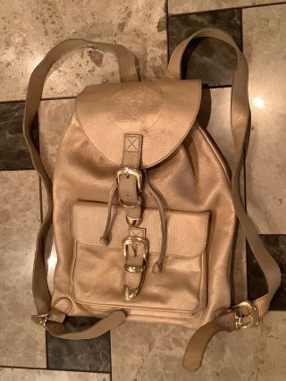 Vintage Gianni Versace Couture Golden Leather Mens / Women’s Backpack