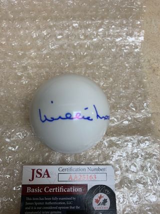 WILLIE MOSCONI SIGNED CUE BALL JSA CERTIFIED BILLIARD POOL BALL 2