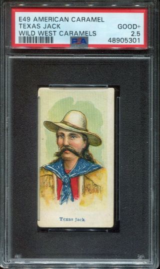 1910 E49 American Caramel Texas Jack Wild West Caramels Psa 2.  5 (gd, ) Card