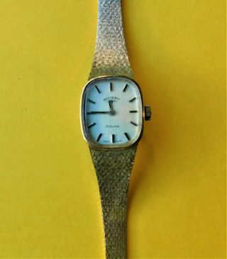 Swiss Made Rotary Watch,  Vintage,  21 Jewel With 9ct Gold Strap Made In Italy.