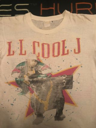 Vtg 1989 The Nitro Tour Shirt Rap Tee Medium Ll Cool J Slick Rick White Def Jam