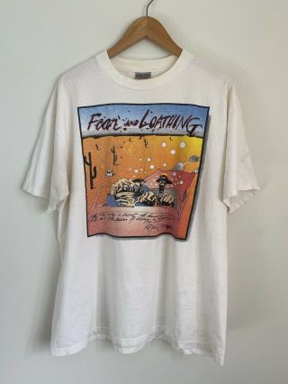 Vtg 90’s Fear And Loathing Ralph Steadman Shirt Sz Xl White Vintage 1990’s Movie