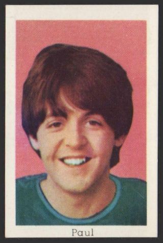 Paul Mccartney - The Beatles - 1965 Vintage Dutch Pop Stars Set Gum Card