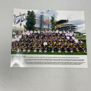 Coach Bill Cowher 2005 Pittsburgh Steelers Team Photo Autographed 8 X 10 Photo