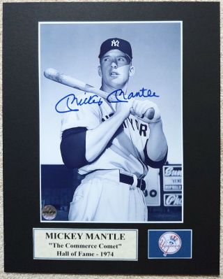 Mickey Mantle/yankees Auto Signed Photo Matted To 8x10 W/coa