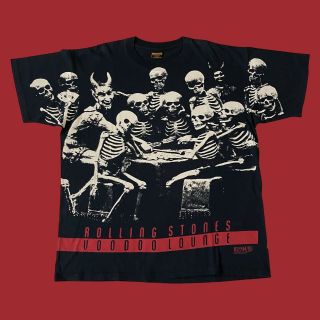 Vintage 1994 Rolling Stones Voodoo Lounge Tour Shirt Skeletons Playing Poker Xl