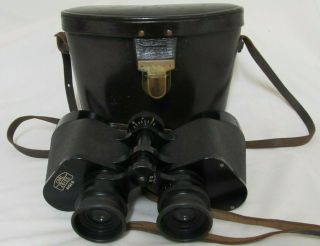 Carl Zeiss 8x50 B Vintage Binoculars With Leather Case Made In West Germany