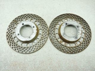 Front Dual Drilled Disc Brake Rotors Vintage Ducati 750 Round Case Gt Ss 578