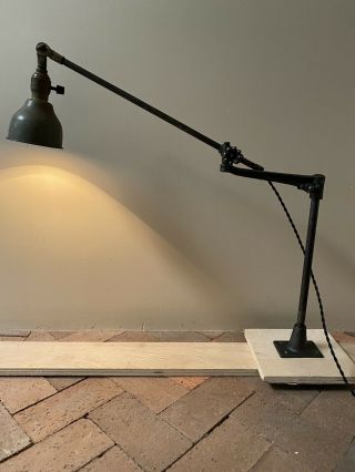 Vintage O C White Bench Standard Industrial Work Task Lamp Factory Light
