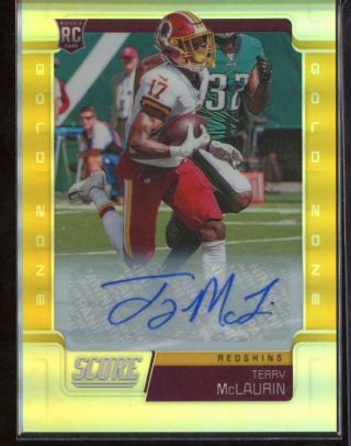 2019 Panini Chronicles Score Update Terry Mclaurin Rc Rookie Auto Gold /50 Es23