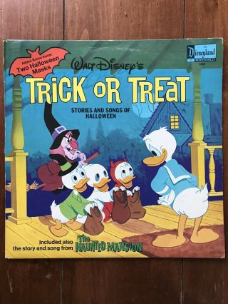 Walt Disney’s Trick Or Treat Lp Record With Halloween Masks