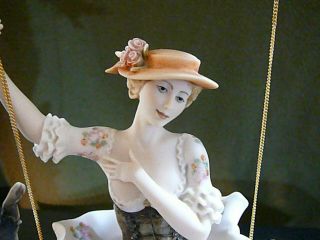 Florence Giuseppe Armani  Young Lady On A Swing  Figurine 0492c 3