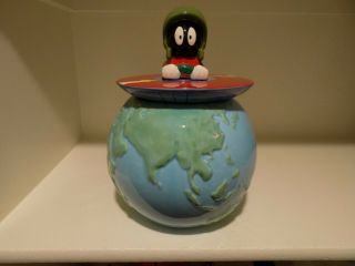 Vintage Marvin The Martian Globe Cookie Jar,  Warner Bros. ,  Looney Tunes,  1997