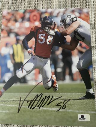 Von Miller Denver Broncos Hand Signed Autographed 8x10 Photo With Ga