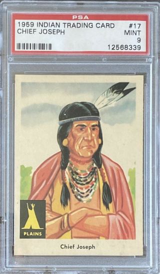 1959 Fleer Indian Trading Card Chief Joseph 17 Psa 9 Registry Set