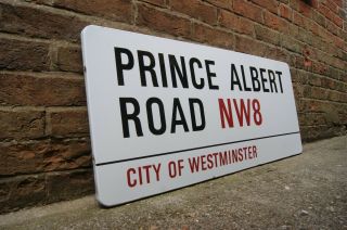 London City Of Westminster Enamel Road Sign Prince Albert Road NW8 ; -) 2