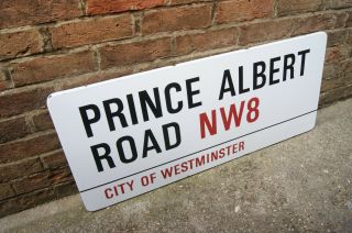 London City Of Westminster Enamel Road Sign Prince Albert Road NW8 ; -) 3
