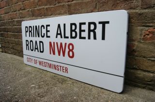 London City Of Westminster Enamel Road Sign Prince Albert Road NW8 ; -) 5
