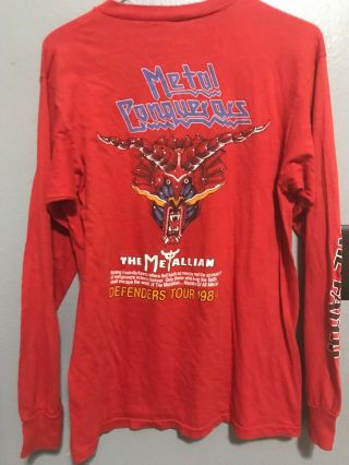 Vintage Concert Shirt 1984 Judas Priest Defenders Of The Faith Tour Long Sleeve.