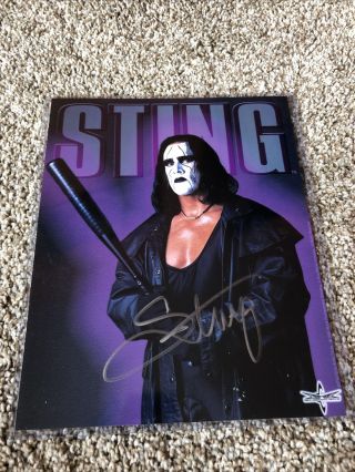 Sting Signed 8x10 Photo Aew Wwe Wcw Tna Wrestling Picture Autograph