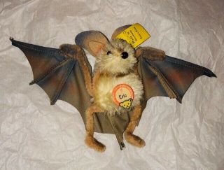 Steiff Eric Bat 131,  00 Vintage Old Rare Mohair All Ids 4 Inches Tall
