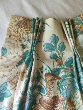6 Custom Made Vintage Drape Panels Floral Pleated Curtains And 5 Rolling Shades
