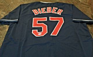 Jsa Certified Authentic Signed Shane Bieber Autographed Custom Cleveland Jersey