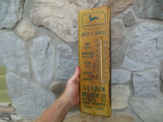 Vintage John Deere Thermometer Gordon Implement Co Sign Riggston Illinois