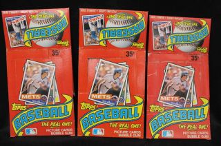 (3) 1985 Topps Baseball Wax Box Empty Folded Wc7386