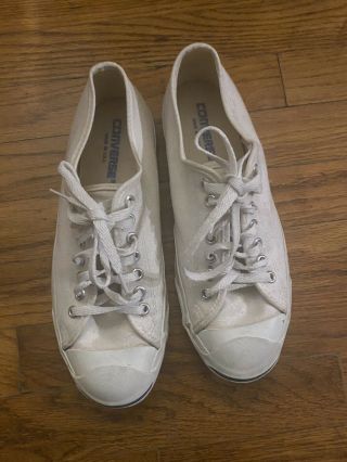 Vintage Converse Jack Purcell Low Top Sneaker Shoes Men 7.  5 Made In Usa Lace Up