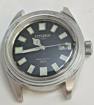 Vintage Citizen Automatic Challenge Diver 62 6198 Watch Missing Bezel
