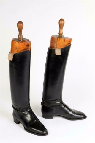 Vintage C1900 " Peal & Co.  " Military Riding Boots With Boot Trees 2224