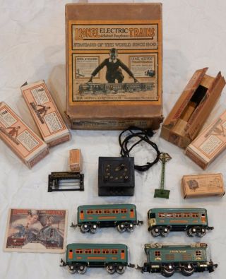 Vintage 1920 ' s Antique Lionel Model Train Set Box 296 O Gauge 2