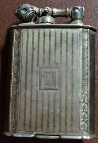 Vintage Art Deco Sterling Silver Evans Lift Arm L Ate 1920s Lighter