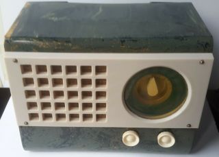 Vintage Emerson Catalin Am Tube Radio 520 (1946) Green Marbled Model