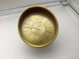 Classic Mid - Century Vintage Lecoultre 8 Day Desk Alarm Clock