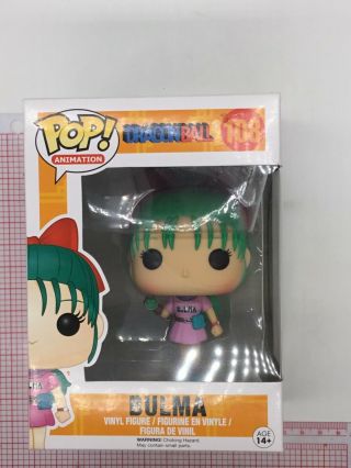 Funko Pop Animation Dragon Ball Z Bulma 108 Vinyl Figure Minor Box Wear E05