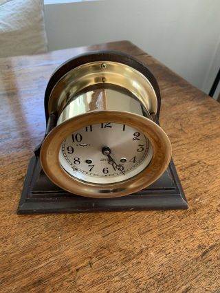 Chelsea Vintage Ships Bell Clock 4.  5 Inch Looks,  Runs And Sounds Great