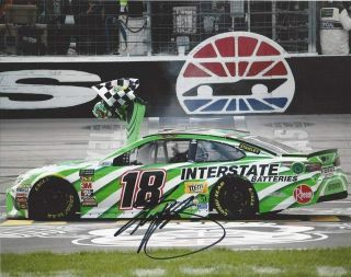 Autographed 2018 Kyle Busch 18 Interstate Texas Race Win Signed 8x10 Photo