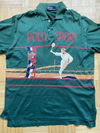 Vintage Polo Ralph Lauren Polo Sport Tennis Cup 1991