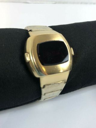 Vintage PULSAR 1973 Time Computer Inc 14k Gold Filled Watch w/ Band 2